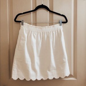 J.Crew Scalloped Linen-Cotton Skirt